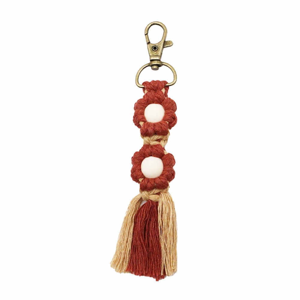 Wholesale Creative Flower Cotton Rope Hand Woven Keychains